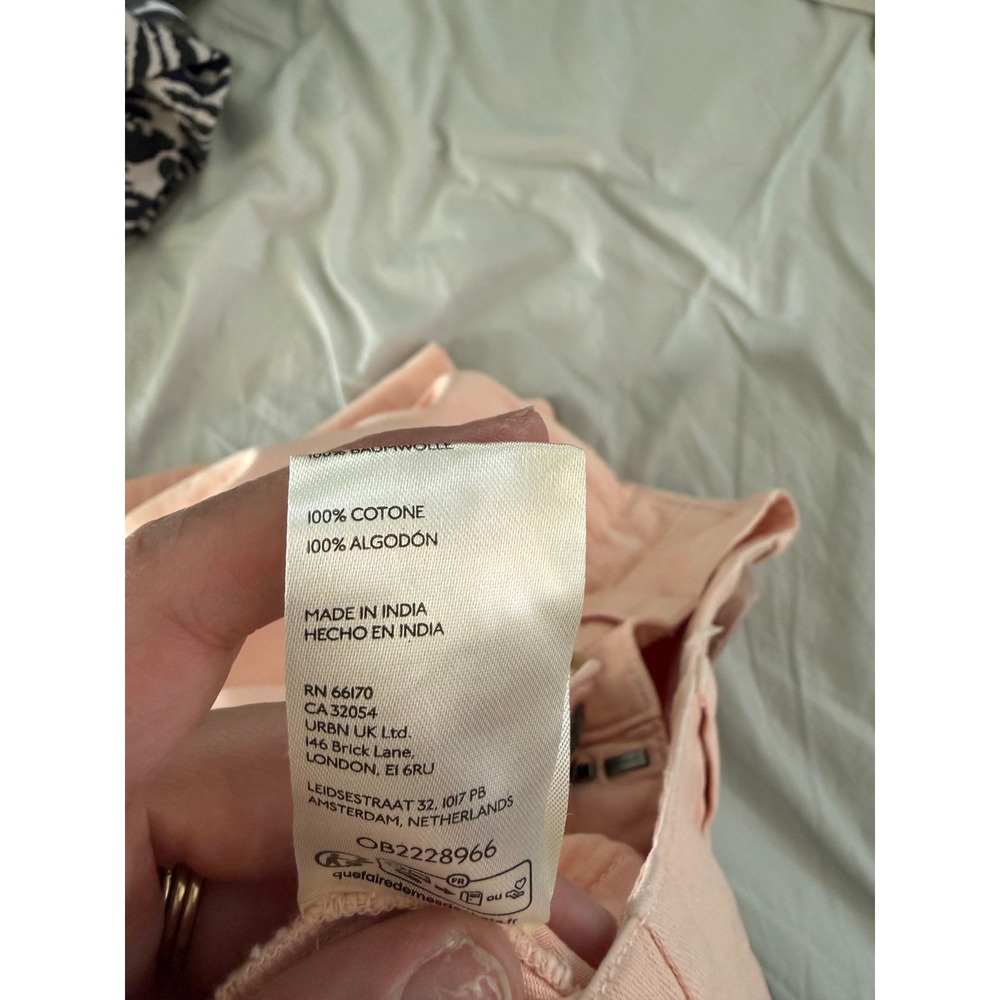 Free‎ People Sadie A Line Long Shorts Peach Blush Pleated Bermuda Size 8 NWT - Picture 9 of 9